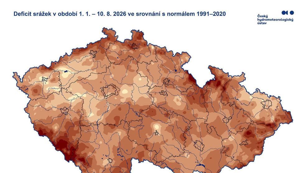 Srážková mapa Česka