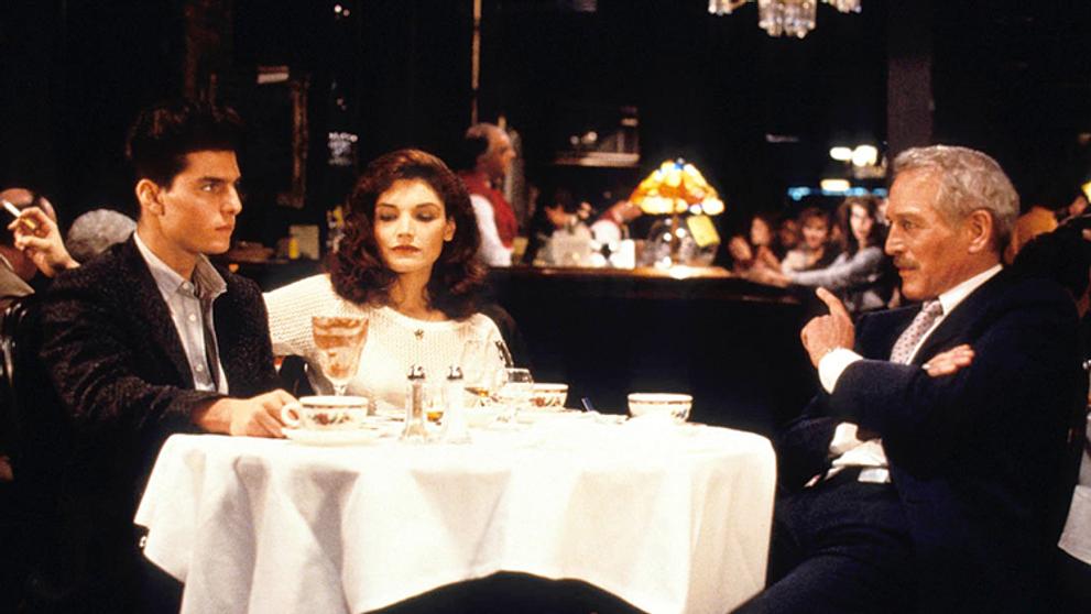 Paul Newman a Tom Cruise ve filmu Martina Scorseseho Barva peněz.