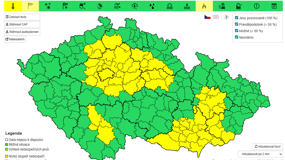 Výstraha před vysokými teplotami