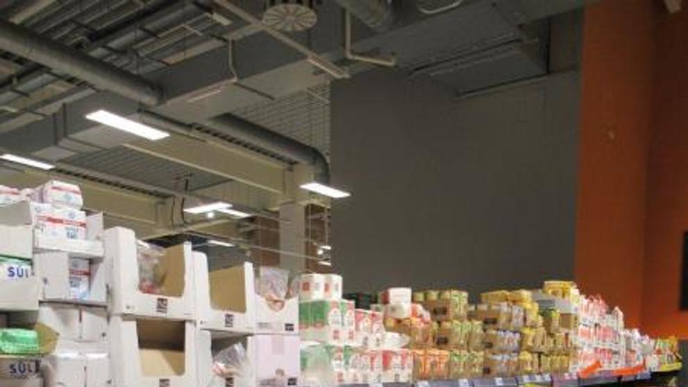 Uzavřený úsek v obchodě Kaufland, Praha (8)