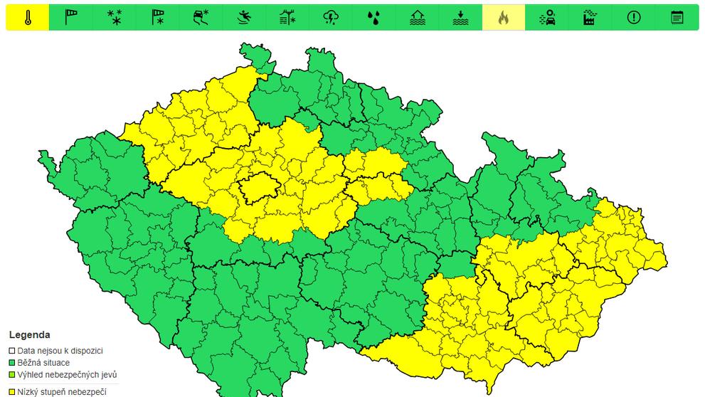 Výstraha před vysokými teplotami, čtvrtek 15. 8.