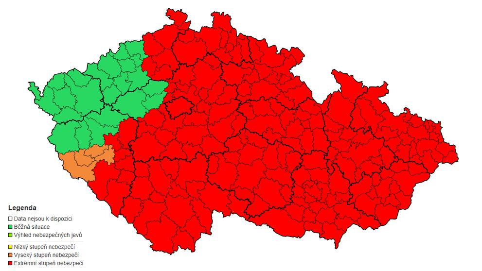 Výstraha před povodní, 13. 9. až 15. 9. 2024