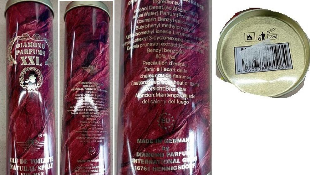 Toaletní voda Diamond Parfums XXL s obsahem nebezpečného lilialu