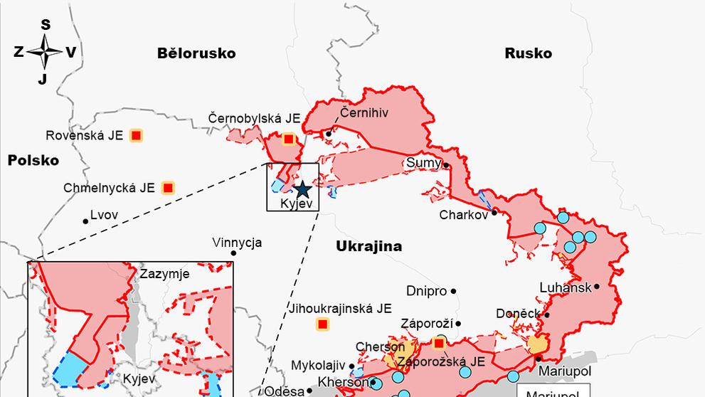 Mapa ruského postupu 25.3.