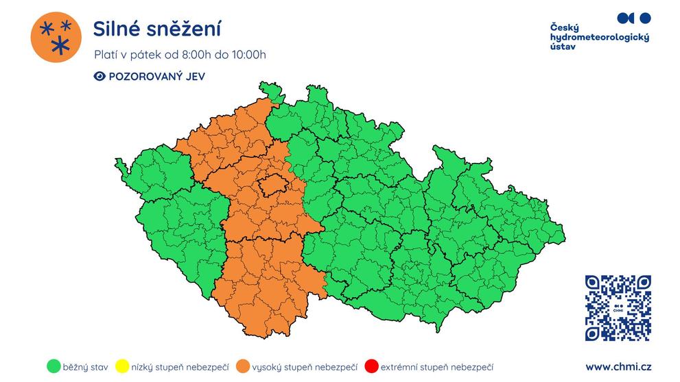 Výstraha ČHMÚ – silné sněžení