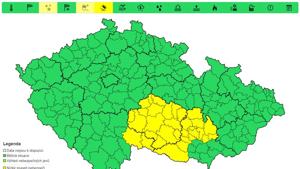 Výstraha před ledovkou, 13. 2. 2025