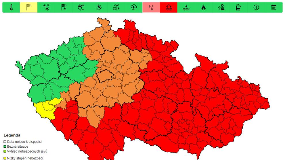 Výstraha před povodní, 13. 9. a 14. 9. 2024