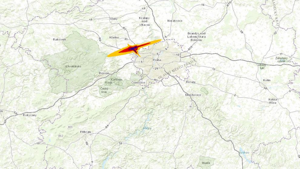 Mapa hluku - Letiště Václava Havla