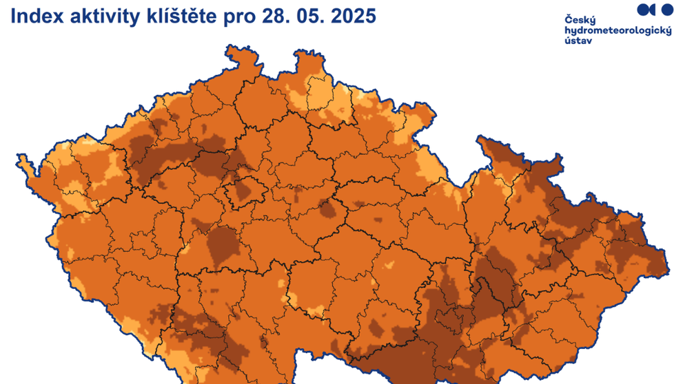 Aktivita klíšťat 28. 5. 2025
