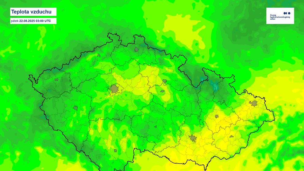 Teplota vzduchu – pátek