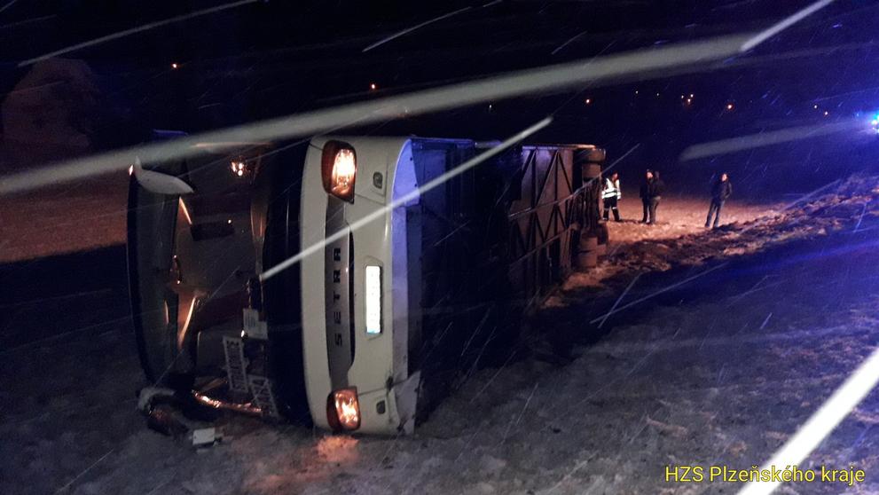 Havárie autobusu na Klatovsku
