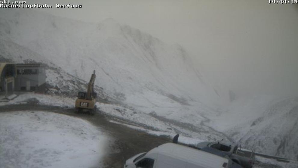 Sněžení v Alpách - Masnerkopfbahn Talstation - 2 372 m. n. m.