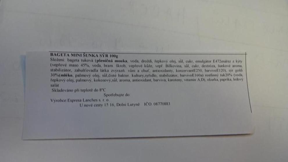 BAGETA MINI ŠUNKA SÝR 100 g (2)