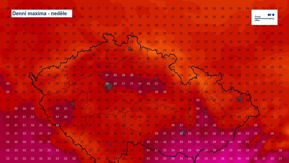 Denní maxima – neděle