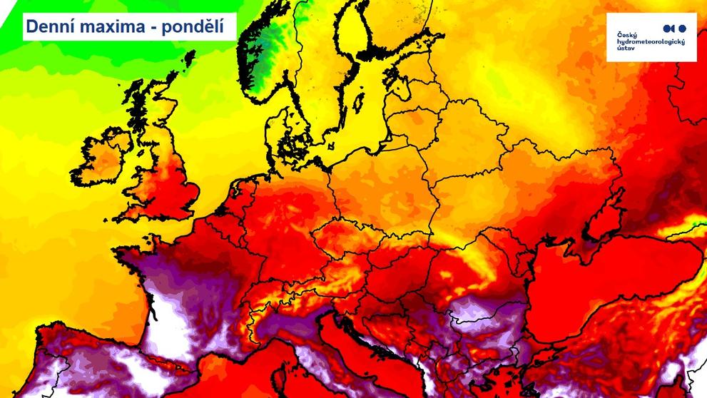 Denní maxima - pondělí