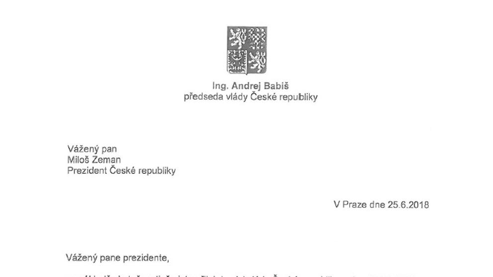 Babišův návrh na jmenování ministrů včetně Pocheho