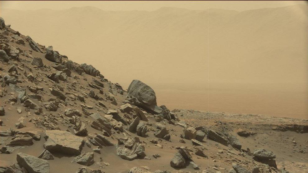 Písečné formace u Mount Sharp na Marsu