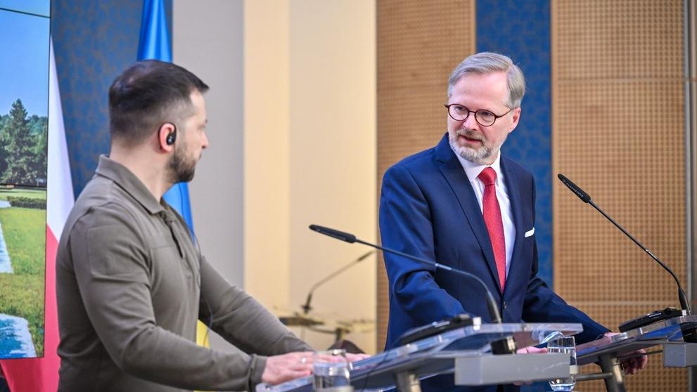 Volodymyr Zelenskyj a Petr Fiala