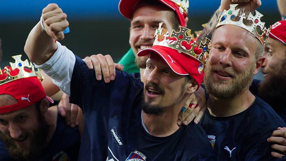 Marián Čišovský při oslavách titulu 1