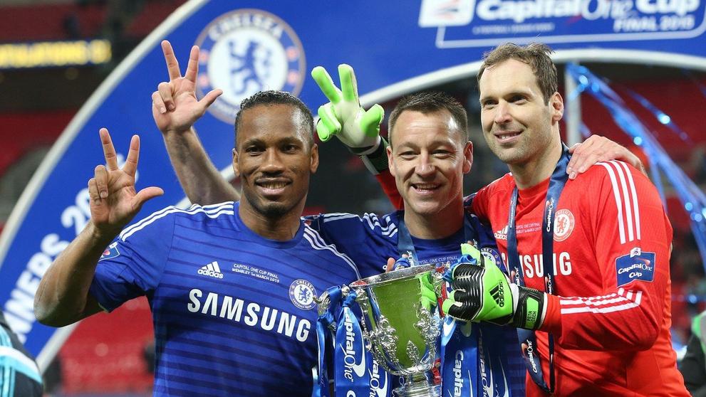 John Terry, Frank Lampard a Petr Čech