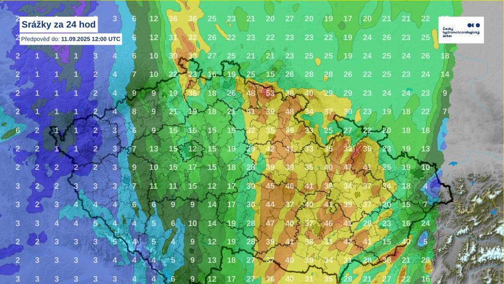 Srážky za 24 hodin – ICON D2