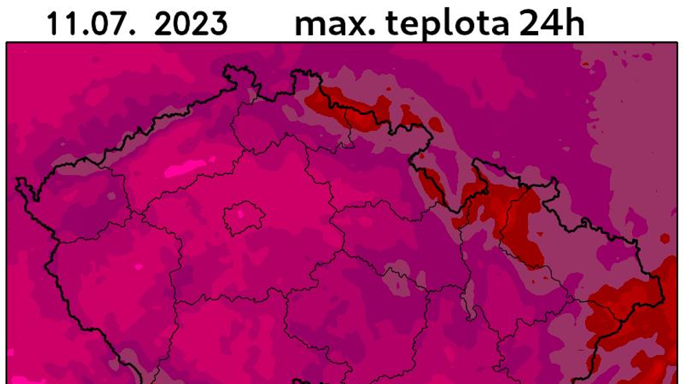 Maximální teploty v úterý (11.7.)