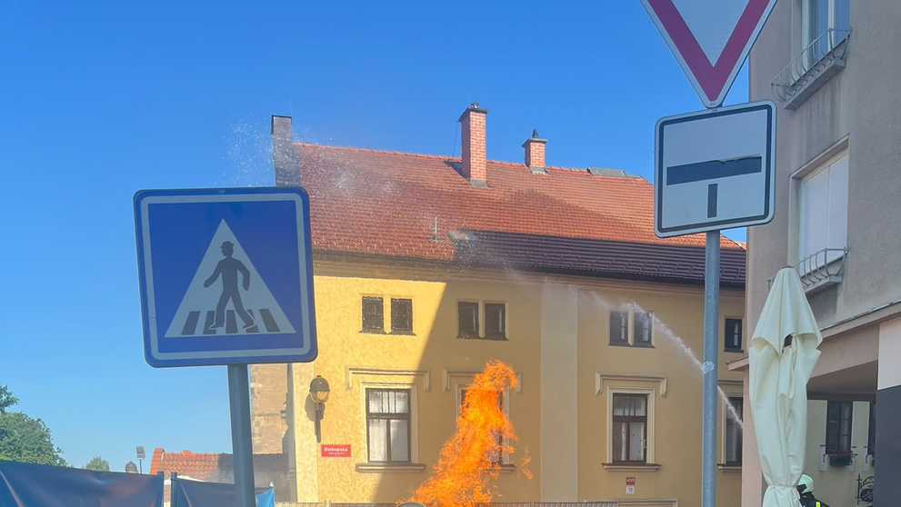 Požár v Českých Budějovicích
