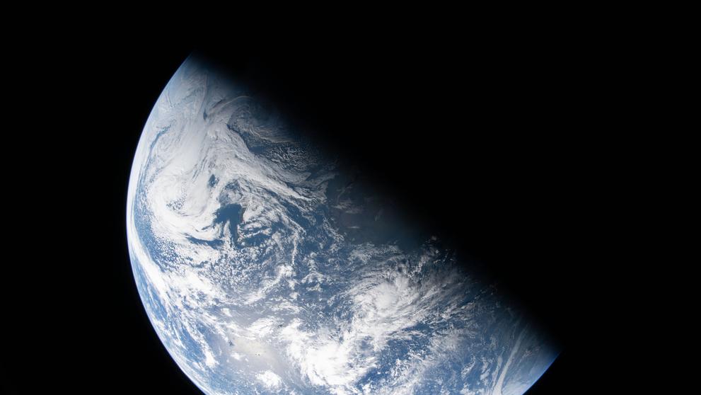 Planeta Země vyfocená z Orionu