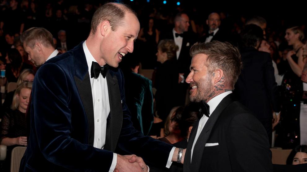 Princ William a David Beckham na BAFTA Film Awards v Londýně, 18. 2. 2024