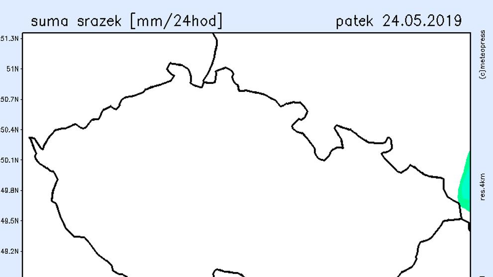 Suma srážek - pátek 24. 5.