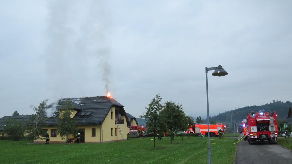 Požár v obci Pržno - 1