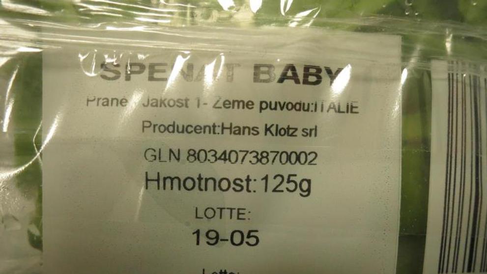 Nebezpečná potravina Špenát baby