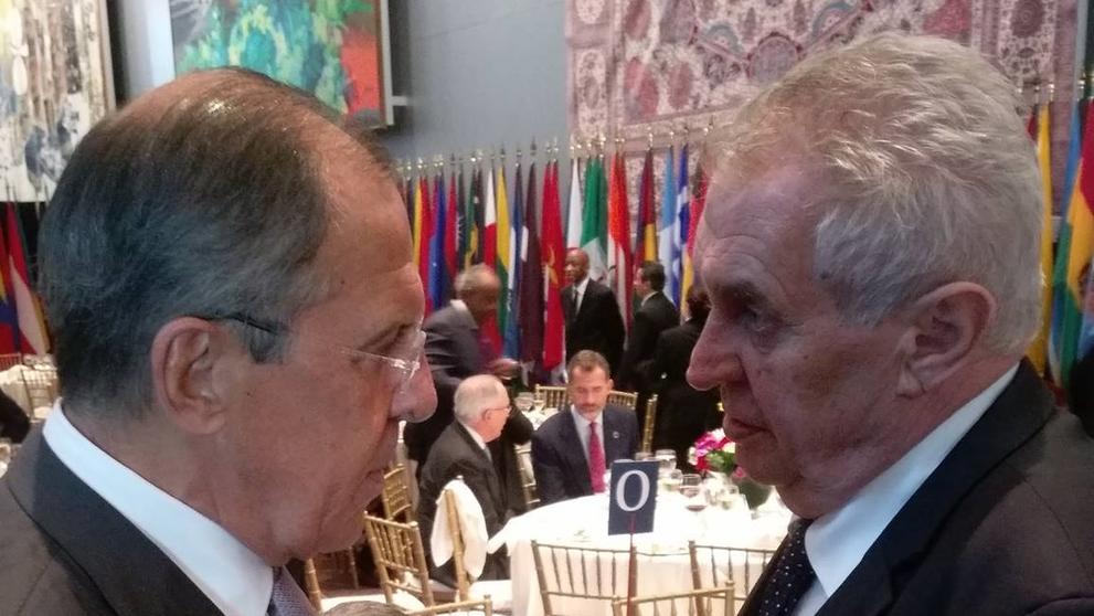 Miloš Zeman a ruský ministr zahraničí Sergej Lavrov