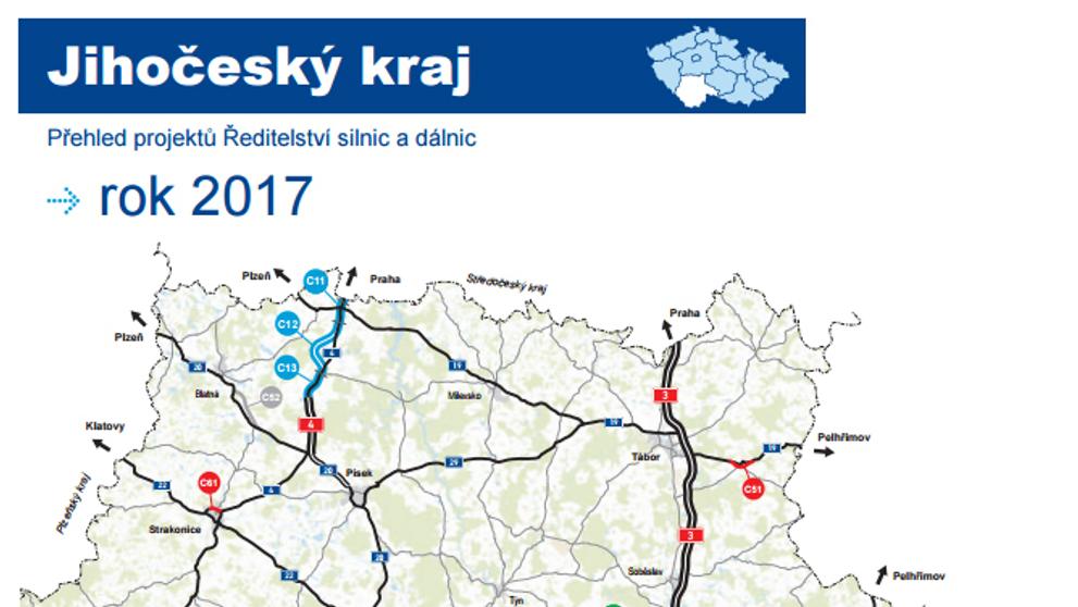 Výstavba silnic - Jihočeský kraj