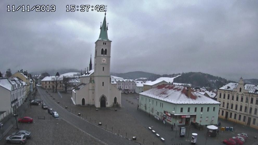 První sníh v Kašperských horách