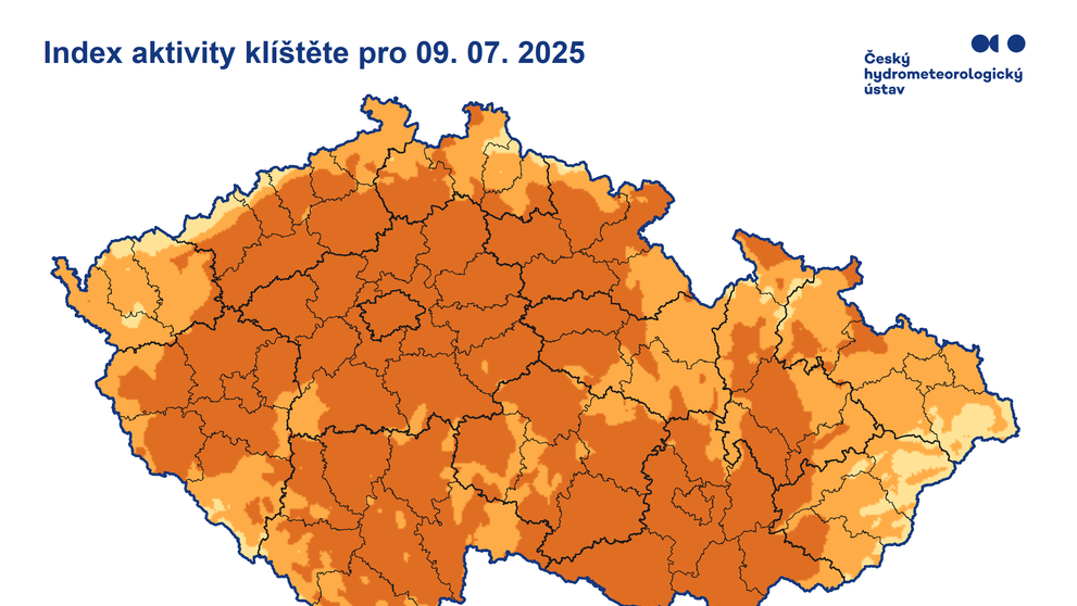 Index aktivity klíštěte 9.7. 2025