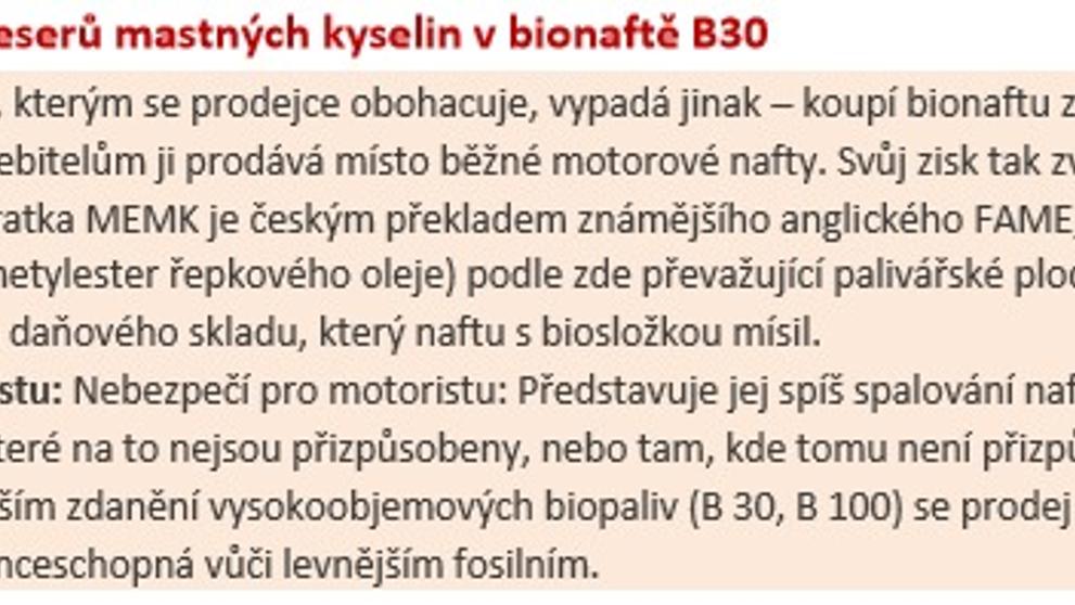 Popis zjištěných závad v palivu - 2