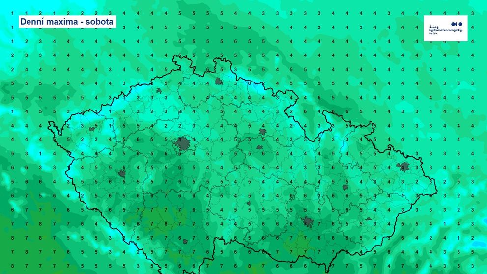 Denní maxima - sobota