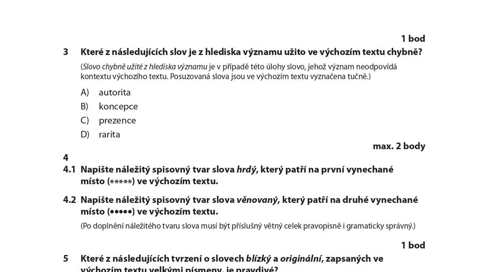 Didaktický test z českého jazyka 2025 (3)