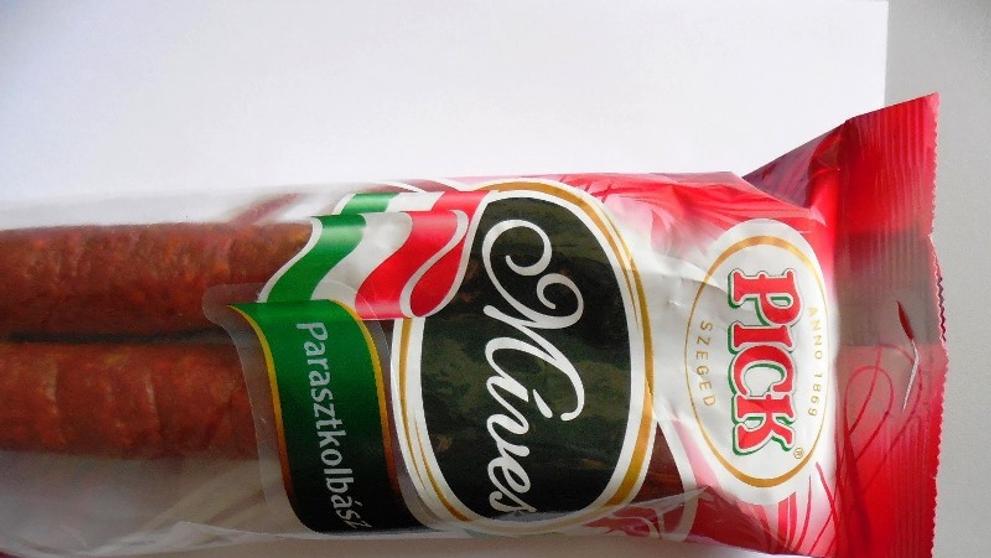 Falšované masné a mléčné výrobky ze zahraničí - Pick Mives klobása pálivá