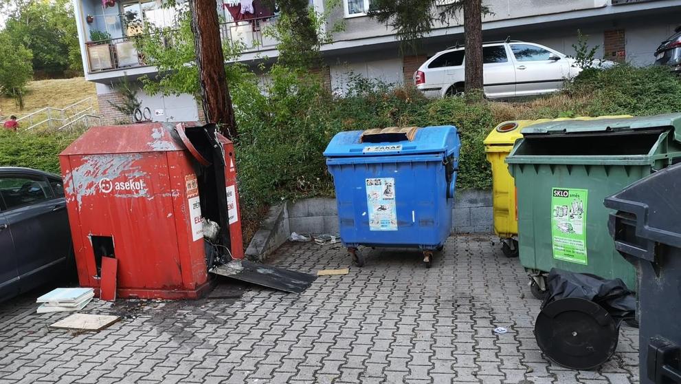 Požár nádoby na elektroodpad