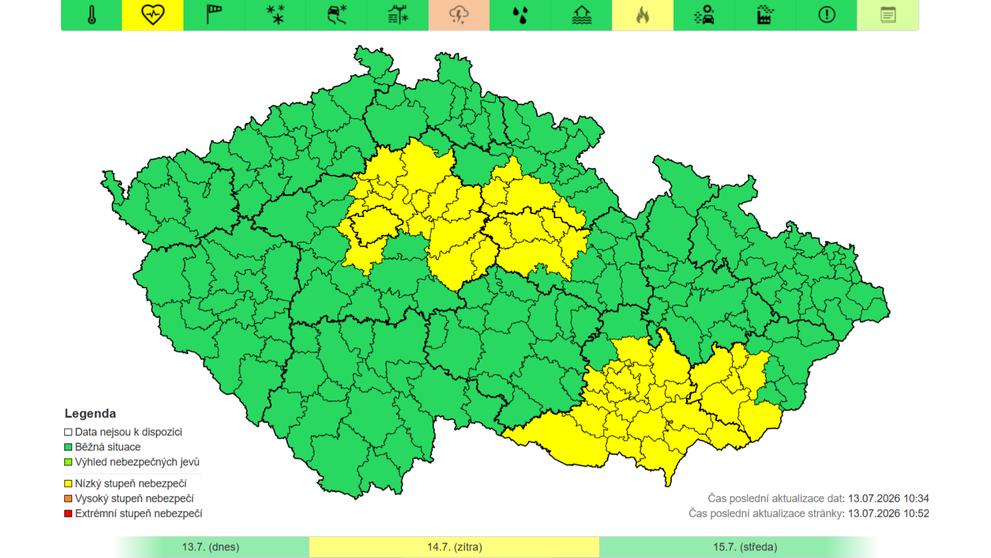 Výstraha ČHMÚ – Silná zátěž teplem