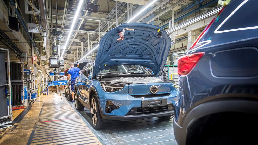 Výroba elektromobilů Volvo C40 a XC40 Recharge v belgickém Gentu