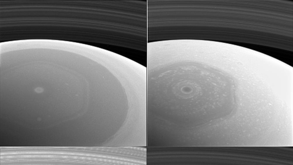 Sonda Cassini vyfotila sever Saturnu z nové oběžné dráhy
