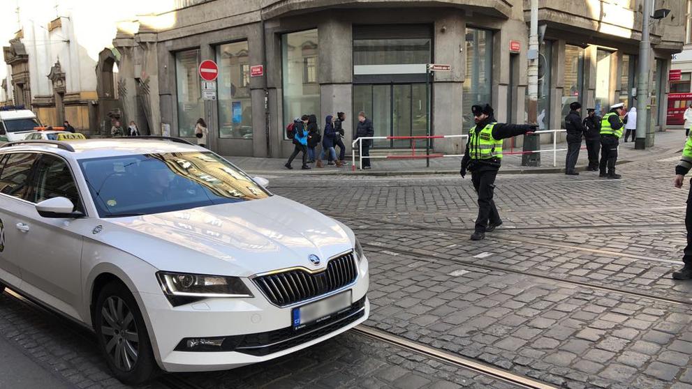 Stávka taxikářů v Lazarské ulici v Praze - 1