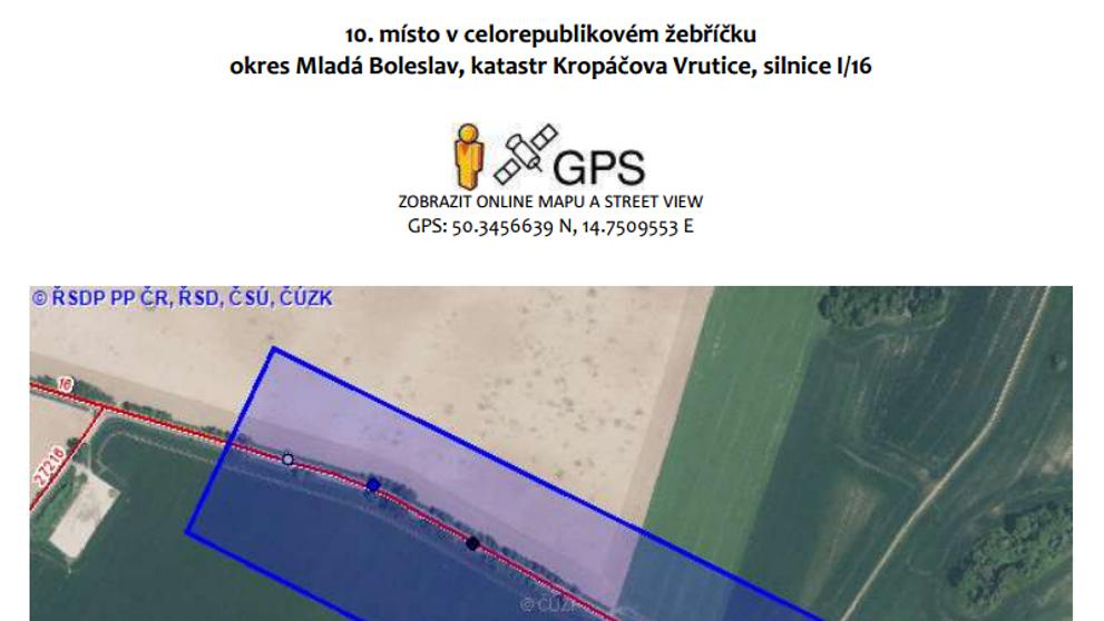 Nejnebezpečnější úseky silnic v ČR - Středočeský kraj - 3