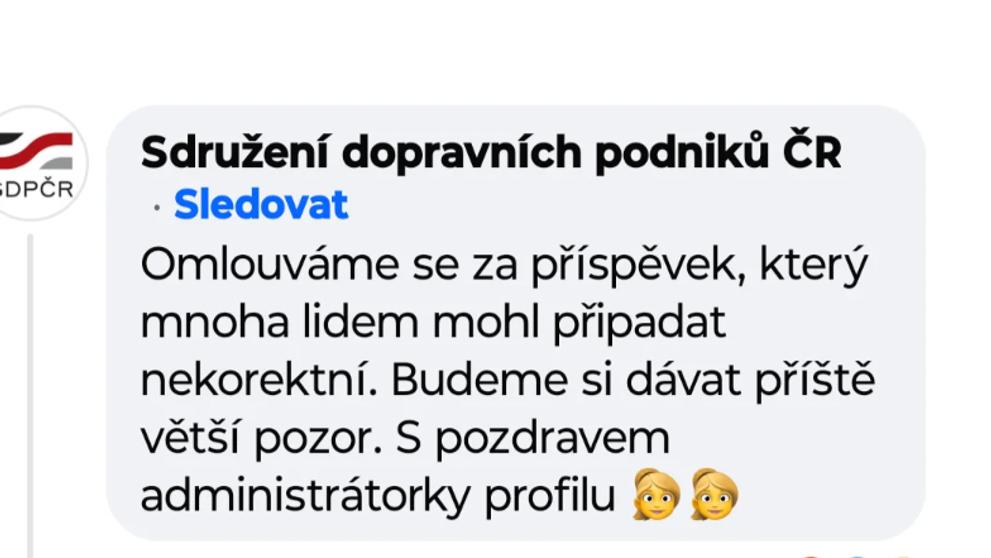 Nevhodný příspěvek Sdružení dopravních podniků ČR (3)