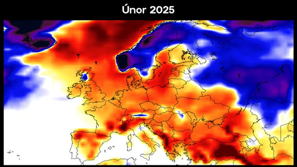 Předpověď sněhových srážek - únor 2025