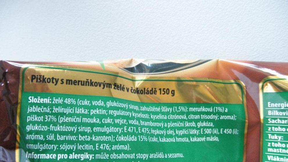 Potraviny na pranýři: Penny Market: Carré Piškoty Meruňka, piškoty s meruňkovým želé v čokoládě - 3