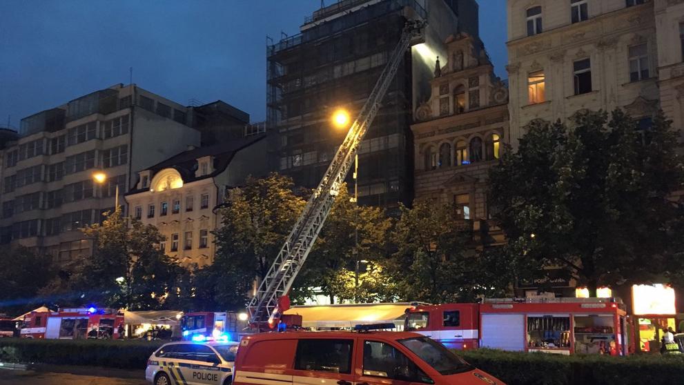 Požár hotelu na Václavském náměstí